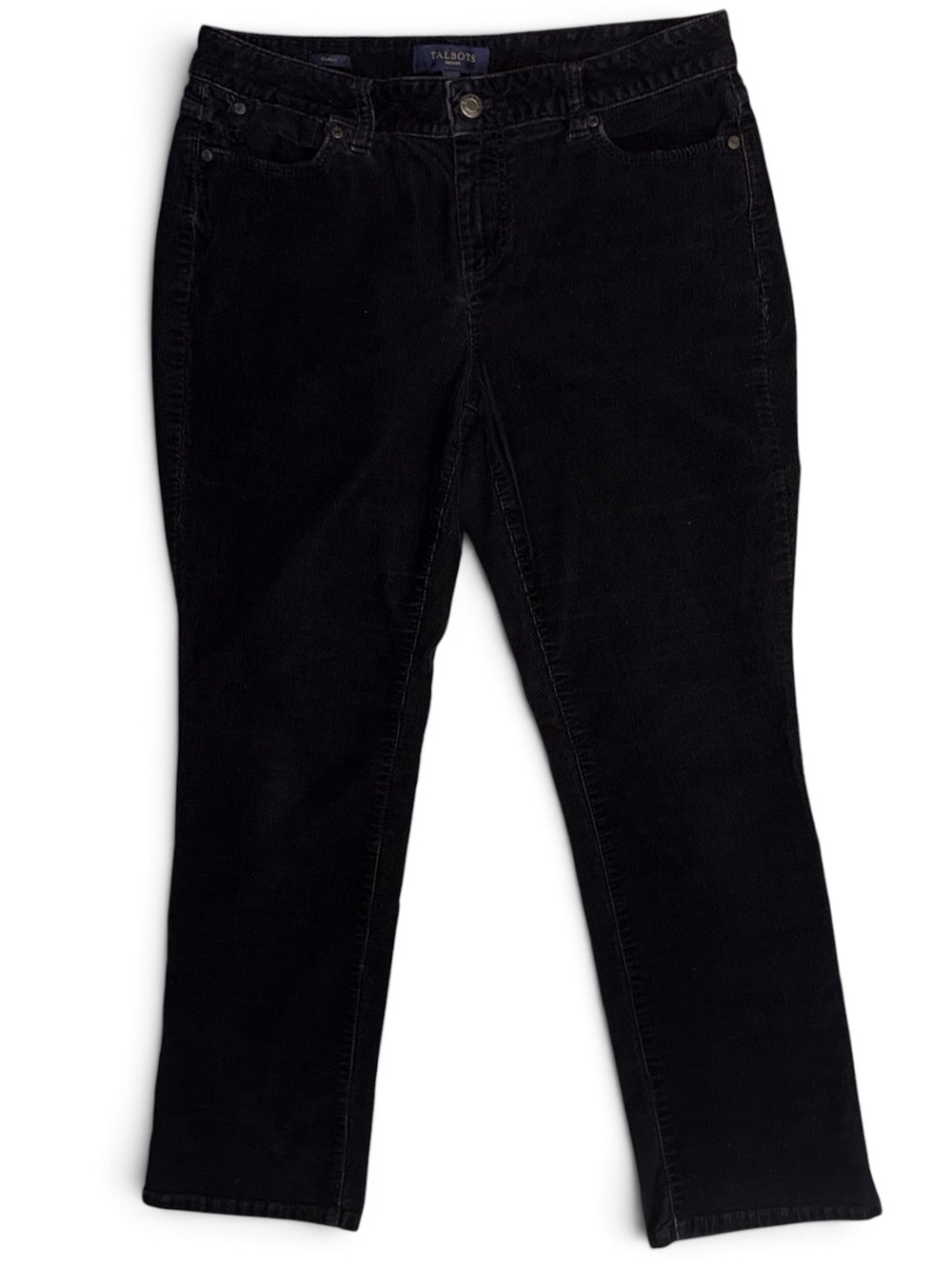 Talbots Petites 10P Corduroy Pants Straight Leg Black